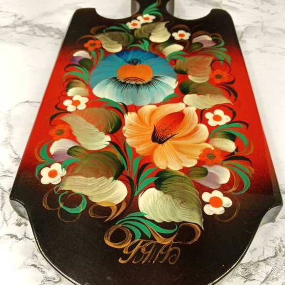 Bavarian Hand Painted Wall Decor Cutting Board Vintage - Picture 7 of 9